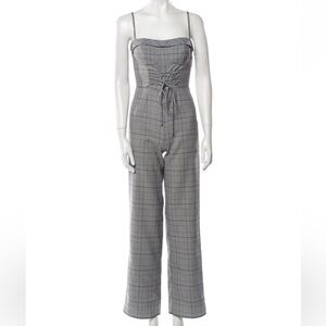 REFORMATION PLAID JUMPSUIT🖤🤍🩶